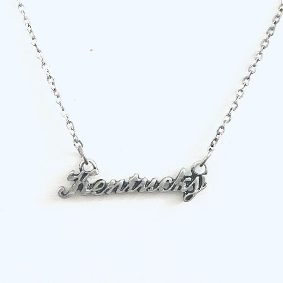 Kentucky Silver Script Necklace - Picture 1 of 2